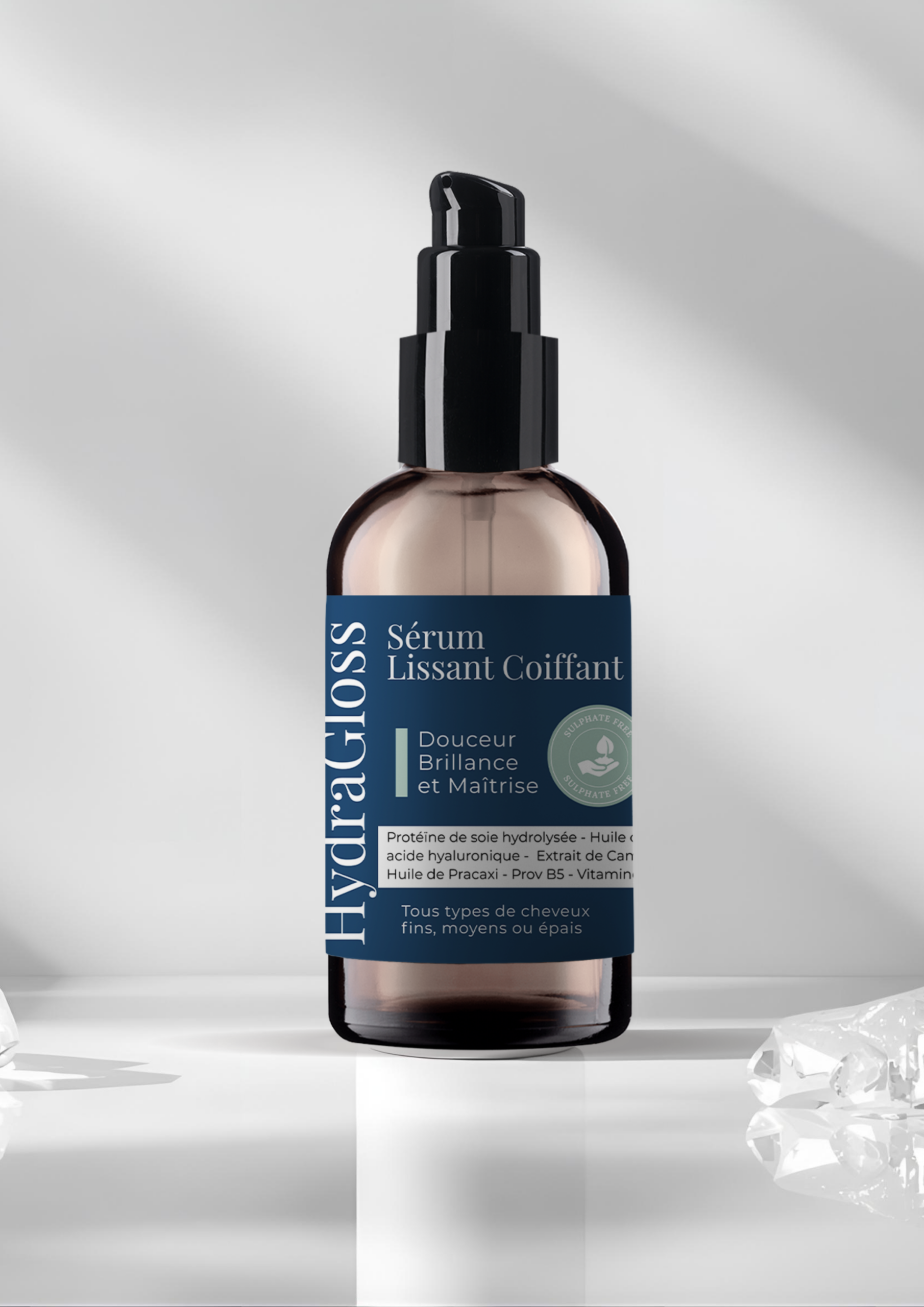 Design sans titre (17) HydraGloss – Sérum Lissant Coiffant Après-Shampoing